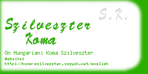 szilveszter koma business card